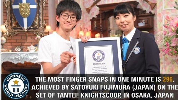 这个世界上打响指最快的日本小哥,1分钟296次手指肿了吗怎么练的
