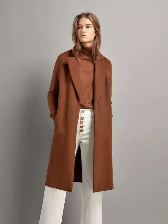 冬天白色裤子搭配图片配什么上衣好看 穿白裤时髦又高级